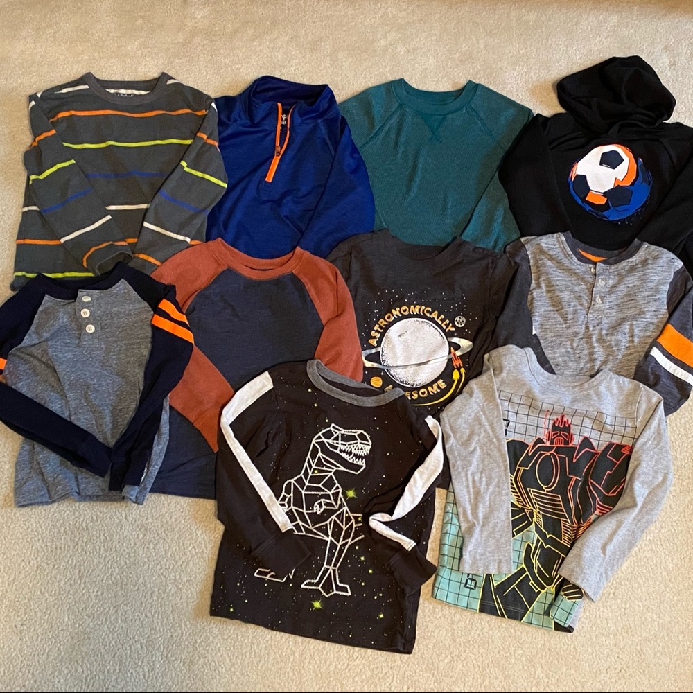 Lot of 10 Boys Size 4/5 Long-Sleeved Shirts